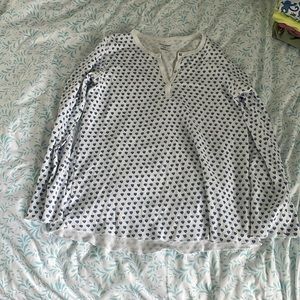 Blue heart roller rabbit pj top